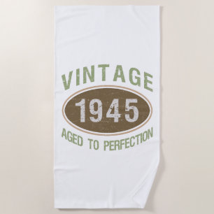 Toalla De Playa Vintage 1945 80º cumpleaños