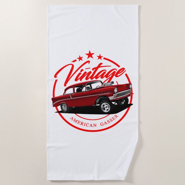 Toalla De Playa Vintage American Red Gasser (Anverso)