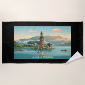 Toalla De Playa Vintage Bali Ulun Danu Beratan Lago Templo Viaje