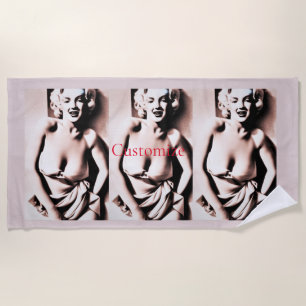 Toalla De Playa Vintage Cute Blonde Thunder_Cove
