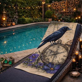 Toalla De Playa Vintage Gothic Raven