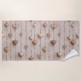 Toalla De Playa Vintage Lace Heart Strings