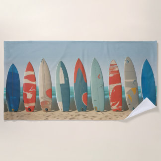 Toalla De Playa Vintage Ocean Beach Vibes Retro Surf Boards