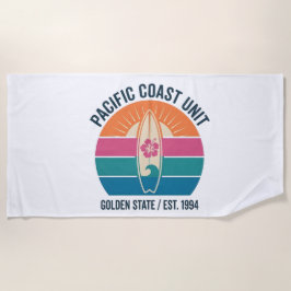 Toalla De Playa Vintage Pacific Coast Surf Beach Towel