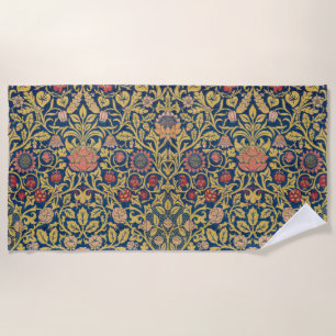 Toalla De Playa Violeta brillante y Columbina (por William Morris)