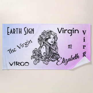 Toalla De Playa Virgo El Púrpura Virgen Zodiaco
