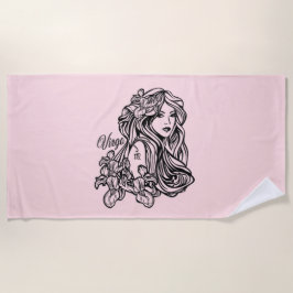 Toalla De Playa Virgo El Rosa Virgen Del Zodiaco