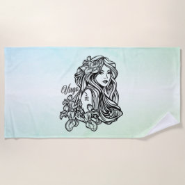 Toalla De Playa Virgo El Verde Virgen Zodiaco