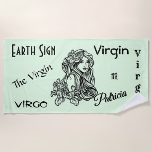 Toalla De Playa Virgo El Verde Virgen Zodiaco