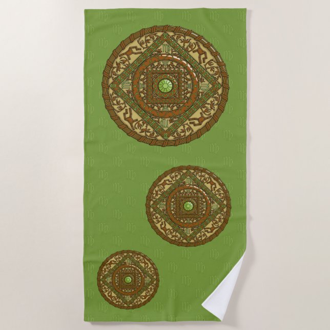 Toalla de playa Virgo Mandala (Anverso)