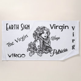 Toalla De Playa Virgo Personalizado El Zodiaco Virgen