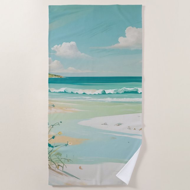 Toalla De Playa Vista costera tranquila (Anverso)
