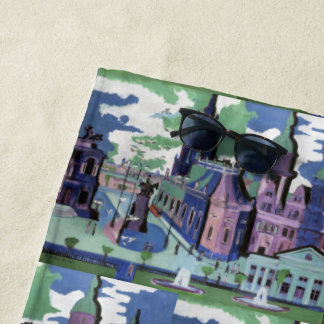 Toalla De Playa Vista de Kirchner de Dresden Schlossplatz Arte Fin