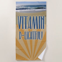 Toalla De Playa Vitamina D para Diversión de Viaje Delicioso