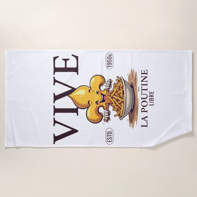 Toalla De Playa Viva la poutine libre (Anverso)