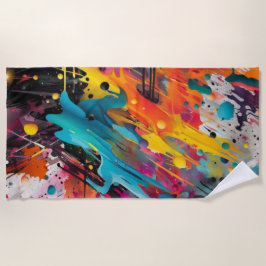 Toalla De Playa Vivid Chaos Splash Graffiti
