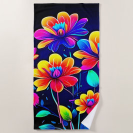 Toalla De Playa Vivid Floral Bouquet