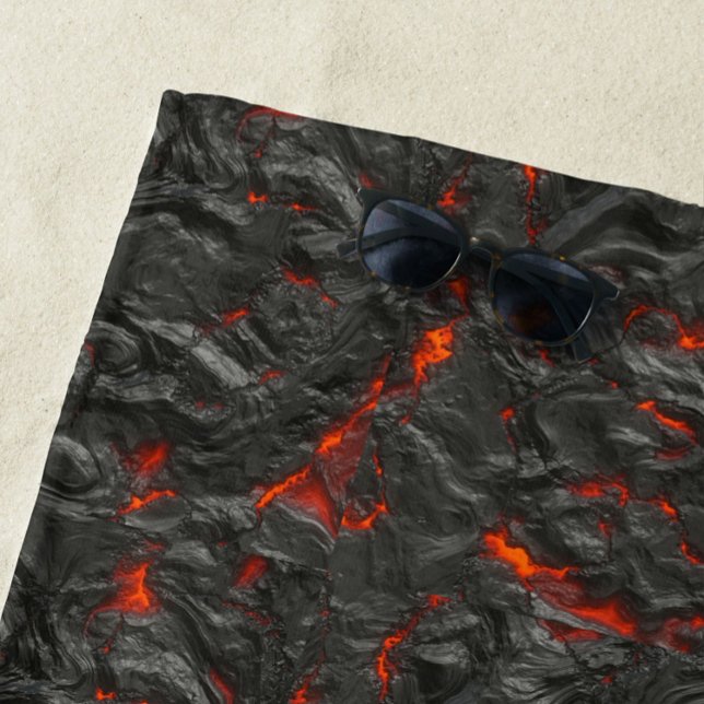 Toalla De Playa Volcán lava de los molten negro y rojo (Subido por el creador)
