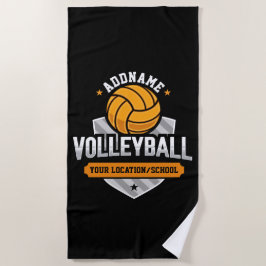 Toalla De Playa Voleibol ADD TEXTO Escuela Varsity Team Player