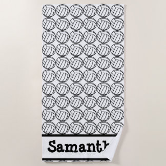 Toalla De Playa Voleibol negro personalizado