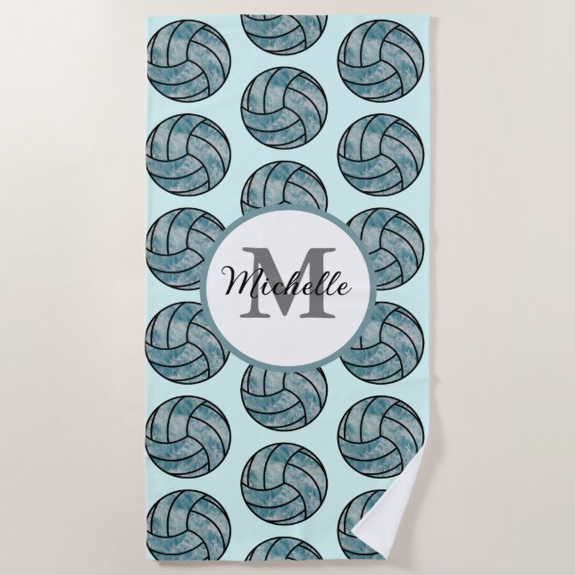 Toalla De Playa Voleibol personalizado, regalo para jugador de vol (Anverso)