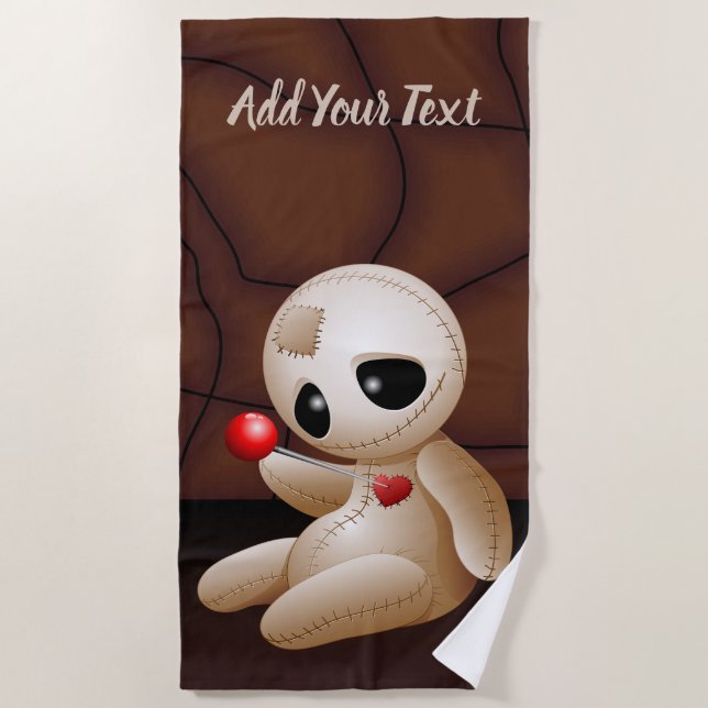 Toalla De Playa Voodoo Doll Personalizado enamorado (Anverso)