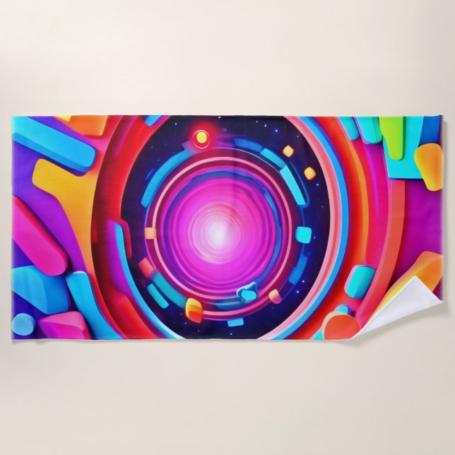 Toalla De Playa Vórtex cósmico: una odisea neón (Anverso)