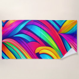 Toalla De Playa Vórtice de Arcoíris Psicodélico