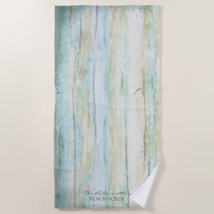 Toalla De Playa Watercolor Beach playa Rustic Wood Coastal