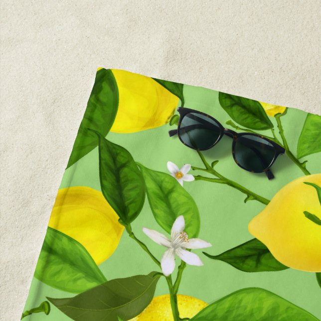 Toalla De Playa Watercolor Lemon 3 (In situ)