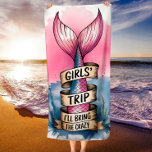 Toalla De Playa Watercolor Mermaid Tail Trip Funny Chicas<br><div class="desc">Esta vibrante toalla de playa de cola de sirena acuática es el accesorio perfecto para cualquier viaje de chica, combinando humor y estilo para una experiencia memorable de vacaciones. Ideal para excursiones en la playa, natación, picnics o viajes, cuenta con un diseño lúdico que capta el espíritu de diversión y...</div>