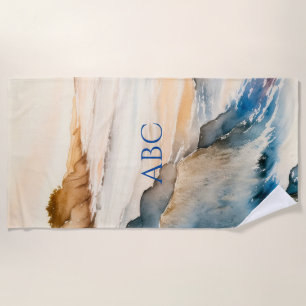 Toalla De Playa Watercolor Zen Pacific Coast