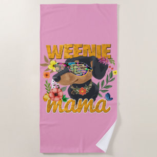 TOALLA DE PLAYA WEENIE MAMA DACHSHUND BEACH TOWEL