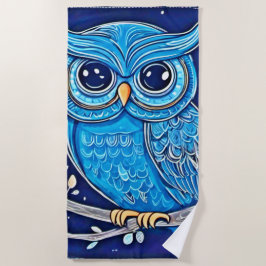 Toalla De Playa Whimsical Chalk Owl