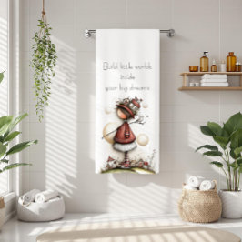 Toalla De Playa Whimsical Quote and Girl