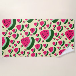 Toalla De Playa Whimsical Watermelons Cute Summer Fruit Pattern