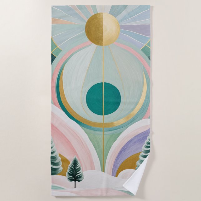 Toalla De Playa Whimsical Winter Dreamscape (Anverso)