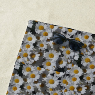 Toalla De Playa White Daisies