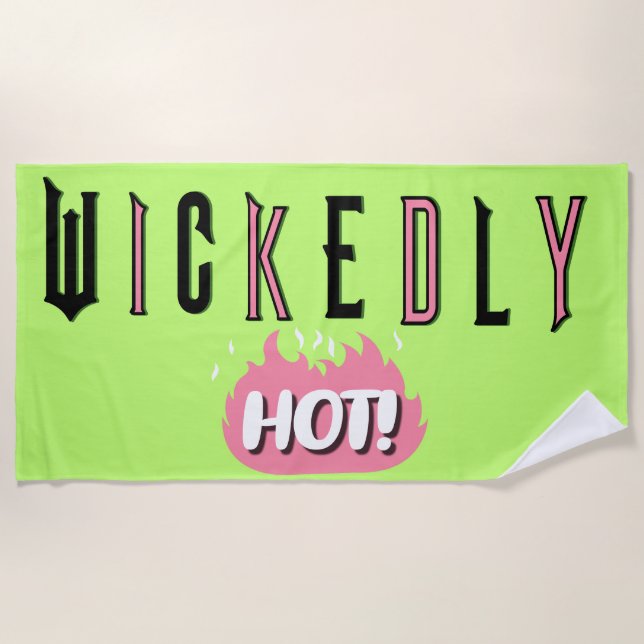 Toalla De Playa Wickedly Hot (Lime Green) Beach Towel (Anverso)