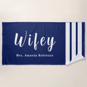 Toalla de playa Wifey Grande Personalizada