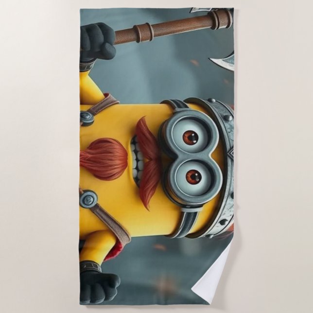 Toalla De Playa „Wikinger-Minion auf Eroberungskurs“ (Anverso)