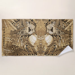 Toalla De Playa Wild Sepia Leopard  