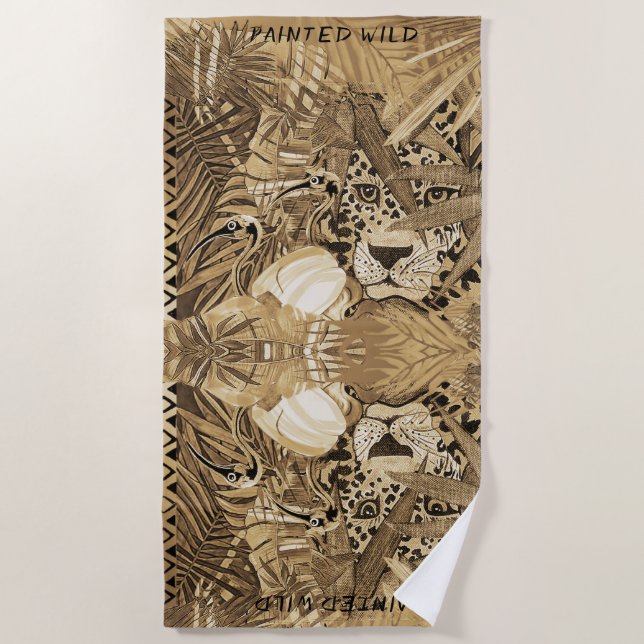 Toalla De Playa Wild Sepia Leopard   (Anverso)