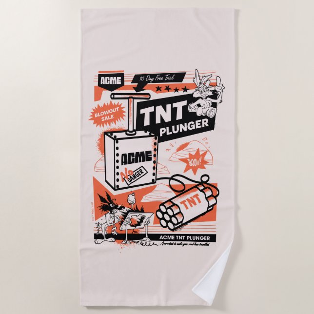 Toalla De Playa WILE E. COYOTE™ | ACME TNT Dynamite Plunger (Anverso)