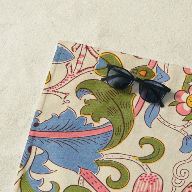 Toalla De Playa William Morris Lodden Spring Wallpaper Art (In situ)