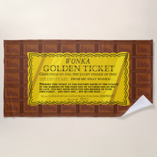 Toalla De Playa Willy Wonka Golden Ticket