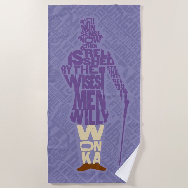 Toalla De Playa Willy Wonka Quote Silhouette (Anverso)