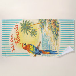 Toalla de playa With Love Florida Parrot