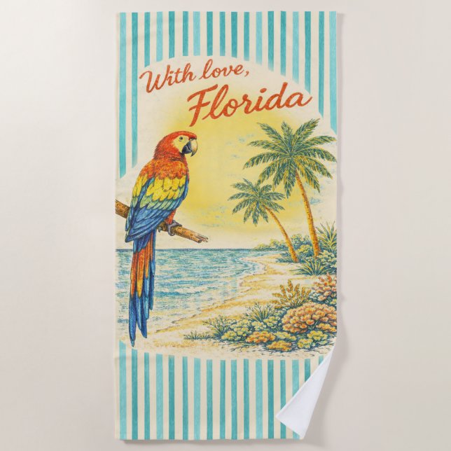 Toalla De Playa With Love Florida Parrot Beach Towel (Anverso)