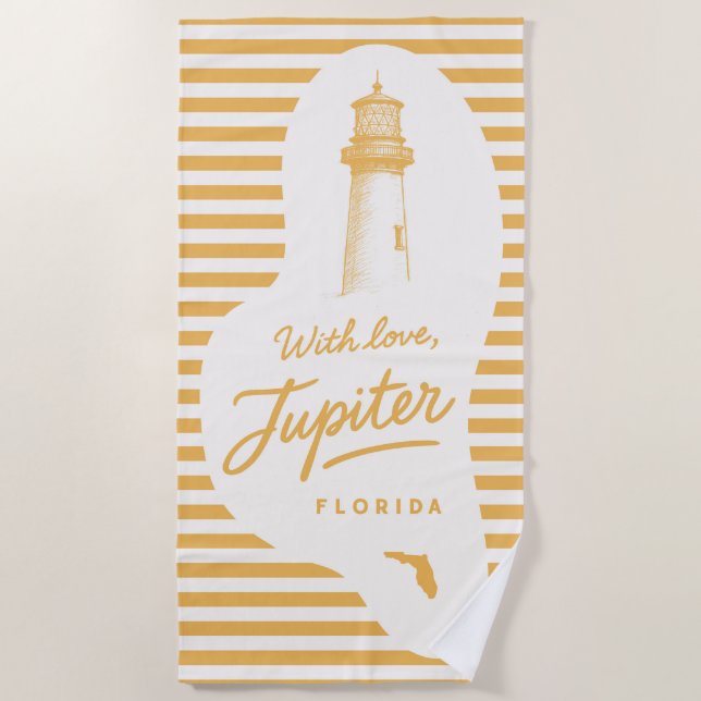 Toalla de playa With Love Jupiter Light House (Anverso)
